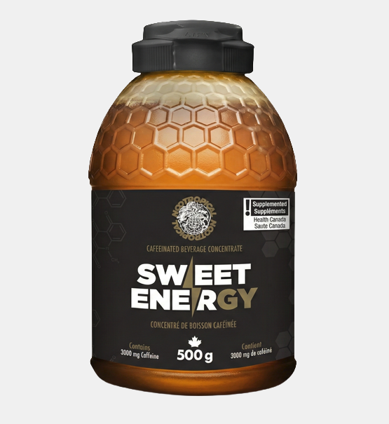 SWEETENERGY™ caffeinated honey beverage concentrate bottle